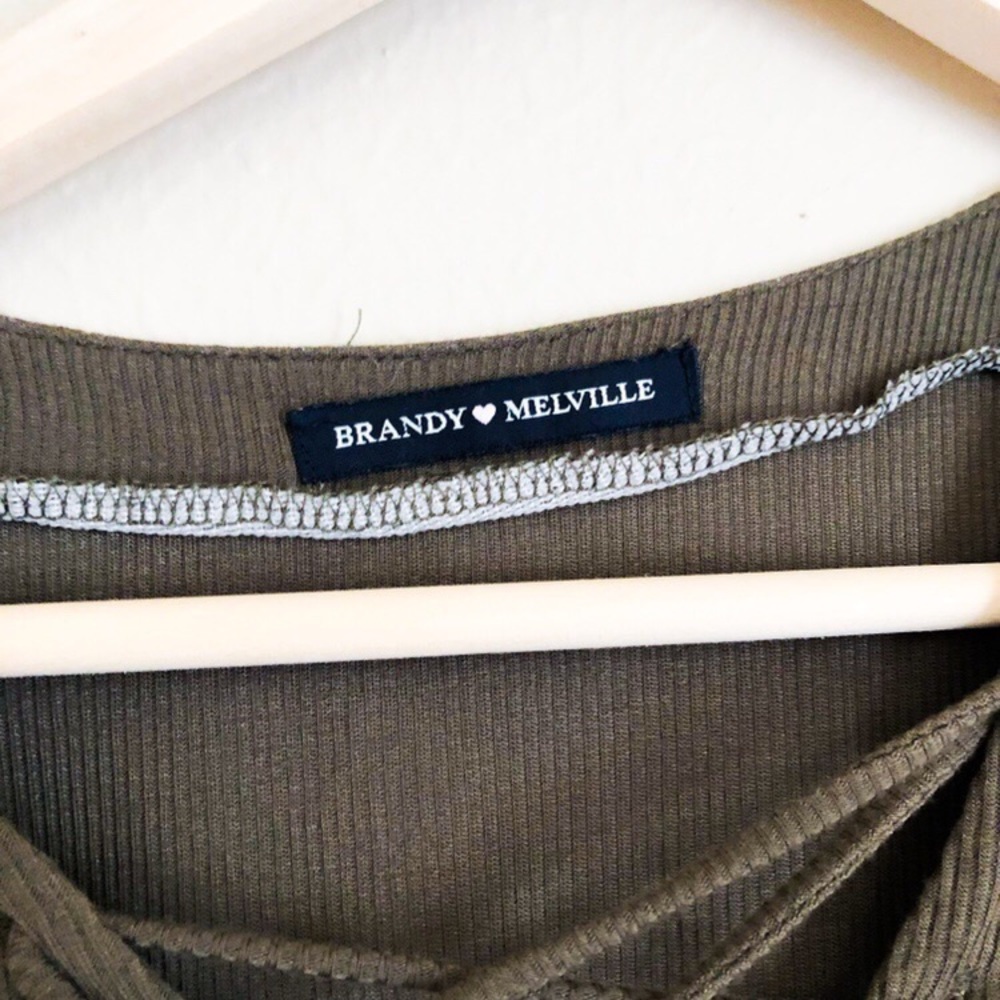 Brandy Melville Olive Green Josephine Top - Picture 3 of 3